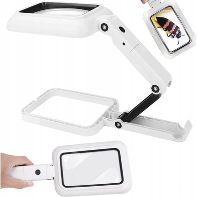 Verk 09154 Multifunkčná skladacia lupa s LED osvetlením, zväčšenie 3x