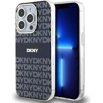 Image 1 of DKNY Repeat Pattern Tonal Stripe MagSafe Case - хибриден удароустойчив кейс с MagSafe за iPhone 15 Pro Max (черен)