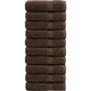 vidaXL Премиум хавлиени кърпи SOLUND 10 бр кафяви 100x150 см 600 gsm (137241)