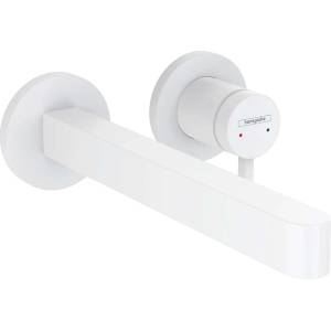 Hansgrohe Finoris - Скрита смесителна батерия за умивалник, монтаж с 2 отвора, EcoSmart, матово бяло 76050700 (76050700)