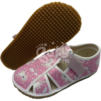 Jonap Barefoot bačkůrky HOME New růžový jednorožec