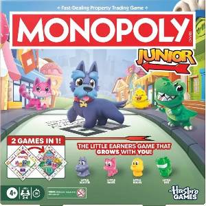 Hasbro Монополи Джуниър: 2 в 1 настолна игра - на унгарски език (g1856)