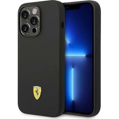 Ferrari Кейс Ferrari FEHCP14LSIBBK iPhone 14 Pro 6.1"", черен / черен, твърд, Silicone Metal Logo (FER000539-0)