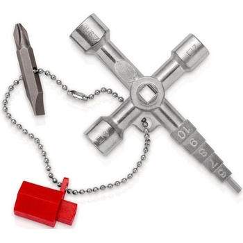 KNIPEX - Univerzální klíč na rozvodné skříně Profi-Key, pro sanitární a domovní techniku, délka ramen: 90mm (001104)