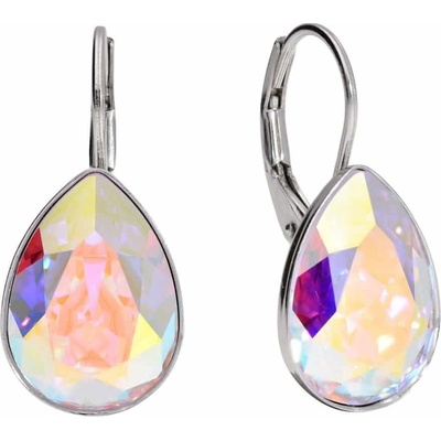 Swarovski Elements Pear rhodiované visací bílé duhové slzičky kapky 31231.1 Crystal AB bílá křišťálová duhová měňavá