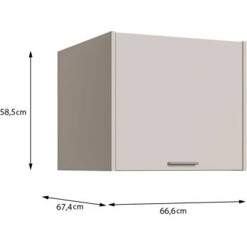 Forte Шкаф надстройка twenty two, 66.6/58.5 см, пясъчно бежово (wcbr058-u71s)