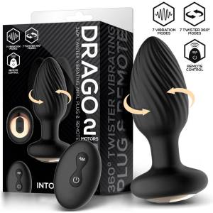 INTOYOU Drago 360 Twister Vibrating Anal Plug with 2 Motors and Remote Black