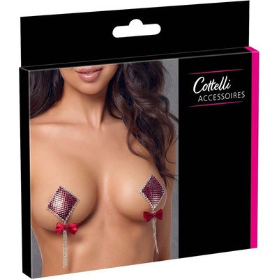 Cottelli Nipple Jewellery Diamond-shaped with Bows 0782017 Shiny Red Gems