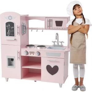 Moni Дървена детска кухня Moni Toys, Розова (111839)