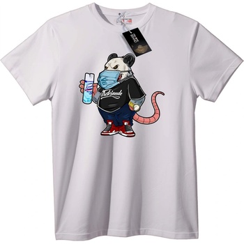 NOONEBRAND Тениска Masked Плъх с Lysol - XL, White