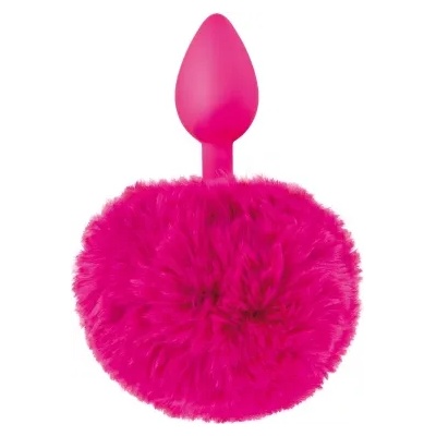 Sweet Caress Анален разширител от силикон с пухкава опашка Sweet Caress цикламен