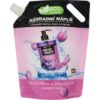 Vivaco BODY TIP FRESH HROZNO tekuté mydlo na ruky a telo ECO balenie 1000 ml