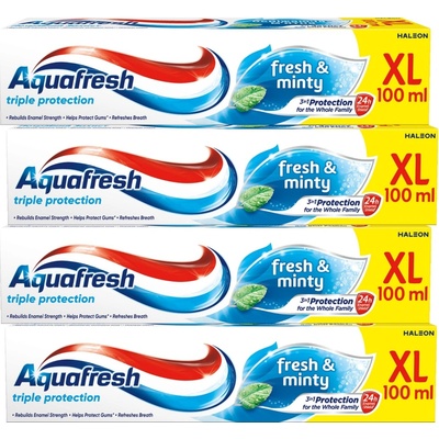 Aquafresh FRESH AND MINTY S FLUORIDEM 3V1 4 x 100 ml