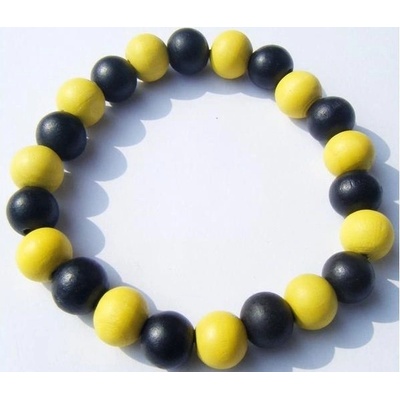 Blingstar Dřevěný WOOD Korálky Black/Yellow W421