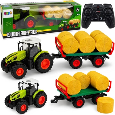 Tomido RC zemědělský traktor s přívěsem a balíky sena 1:24