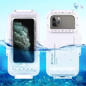 Púzdro PULUZ vodotesné potápanie do 45m iPhone - biele