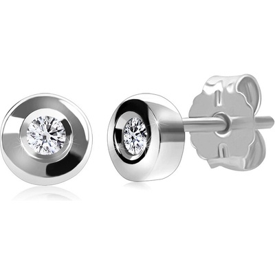 Šperky eshop briliantové z bílého zlata kulatá objímka čirý diamant puzetky S3BT509.39