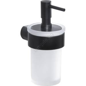 Gedy - Стенен дозатор за течен сапун PIRENEI 110 ml опалово стъкло/матово черно (SH0895)