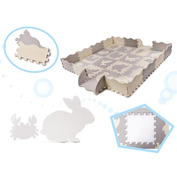 KIK Подложка за пъзел / детска кошара от пяна 36 бр. сиво-екрю (kx6269)