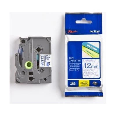Brother TZ-133 / TZe-133, 12mm x 8m, modrá tlač / priehľadný podklad, originálna páska