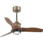 Faro Barcelona Faro 33428wt1n- led димируем вентилатор just fan s 16w/230v, диаметър 81 см, кафяв/месинг, wt + дистанционно управление (fa33428wt1n)