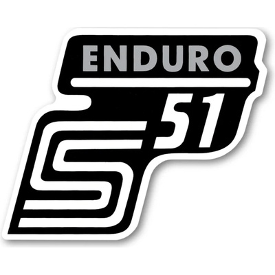 Nálepka schránky "ENDURO", STRIEBORNÁ (MZA) - Simson S51