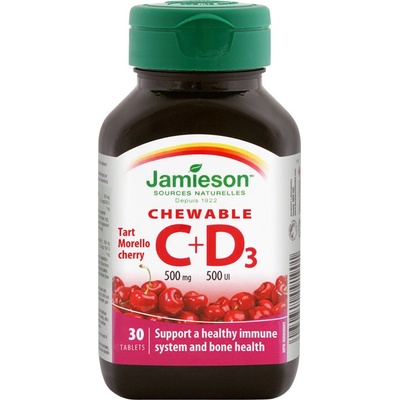 Jamieson Vitamín C+D Cherry 500 mg 30 tabliet