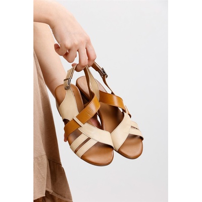 Johns Athletic Дамски сандали от естествена кожа by183 - Цвят Крем #371837 (371837_Крем)