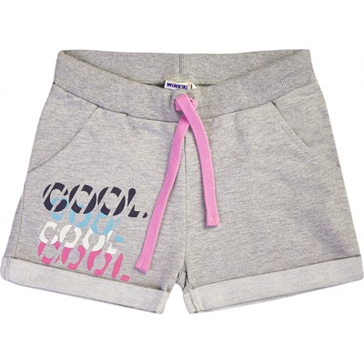 Winkiki Kids Wear Dívčí kraťasy Cool šedý melanž