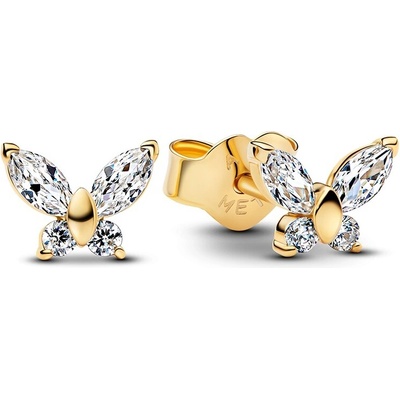 Pandora Pozlátené kôstky Motýlik so zirkónmi Shine Timeless 264264C01
