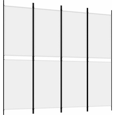vidaXL Paraván textilní 200 × 180 cm bílý 4dílný 350214