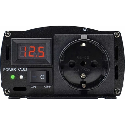 HOULI Power Inverter 12V/230V, 1300W/2600W, čistá sínusoida, 1 zásuvka