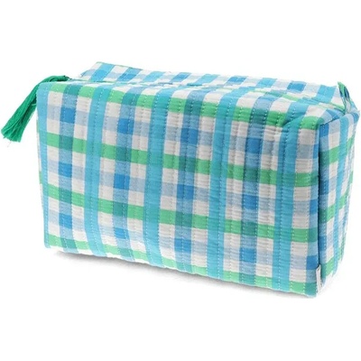 Bavlnená toaletná taška Rex London - Blue Gingham uni