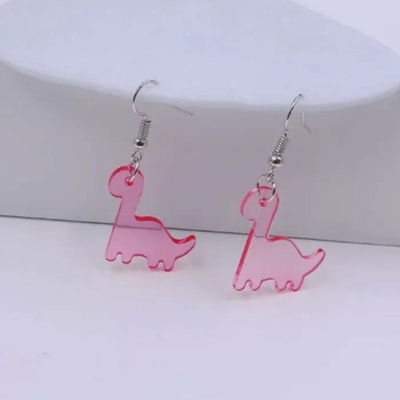 Fancy Co. náušnice visací Dinosaurus Baby růžová EA996