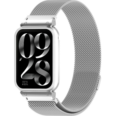 VSETKONAMOBIL 101659 SET MILANESE Kovový obal na hodinky + remienok Xiaomi Smart Band 9 Pro strieborný