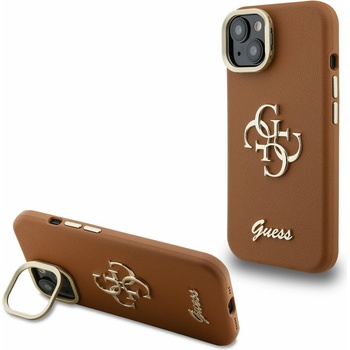 GUESS PU Grained 4G Logo Stand Заден капак за iPhone 14 Кафяв Guess | Kafyav | ЖЕНИ | UNI