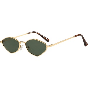 Techsuit Слънчеви очила Techsuit Premium Sunglasses (6206) - дамски, тясна шестоъгълна рамка - Златист / Зелен (KF2364791) Слънчеви очила
