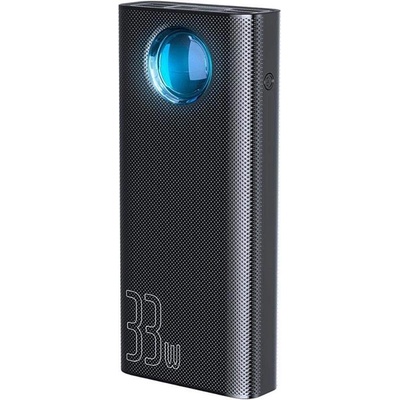 Baseus Ambilight Power Bank with Digital Display Quick Charge - външна батерия 30000 mAh с 4xUSB и USB-C изходи за зареждане на смартфони и таблети (черен)