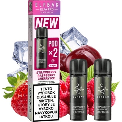ELFBAR ELFA PRO V2 Pod 2Pack STRAWBERRY RASPBERRY CHERRY ICE 2000 potiahnutí