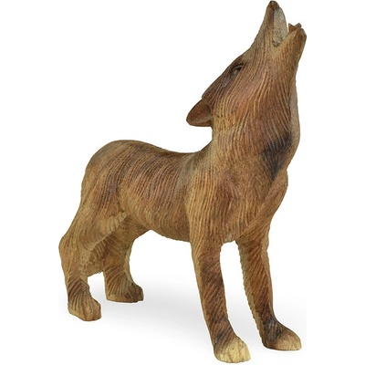 Dřevěná soška Vlk 20 cm - varianta B