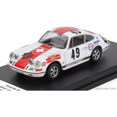 Trofeu Porsche 911 Coupe N 49 2nd 24h Spa Francorchamps 1969 Claude Haldi Jean Cheneviere Bílá Červená 1:43