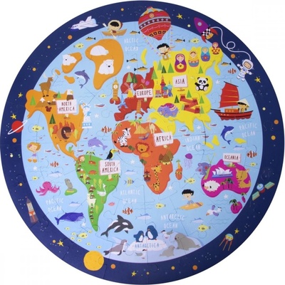 APLI kids Kulaté v kyblíku Mapa světa 48 dílků