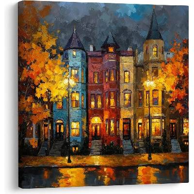 Obraz světla podzimu ve městě - 70x70