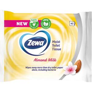 Zewa , мокра тоалетна хартия Moist Toilet Tissue Almond Milk, 42 бр