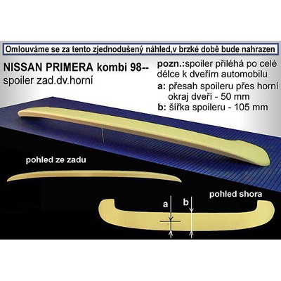 Spoiler zadných dverí horný NISSAN Primera 98-01 Combi