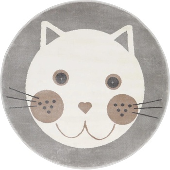 FD Сив детски килим ø 100 cm Soft - FD (5901760185165)