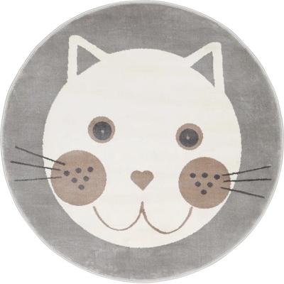 FD Сив детски килим ø 100 cm Soft - FD (5901760185165)