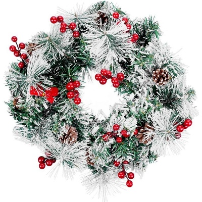 MagicHome Věnec přírodní s koblihami 20 LED teplá bílá 3xAA 8 funkcí 30 cm ST8091488 – Zboží Dáma