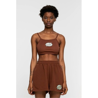 SANTA CRUZ tielko Lined Oval Dot Crop Vest Sepia