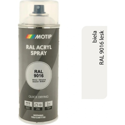 Motip Acryl 400 ml RAL 9016 lesk